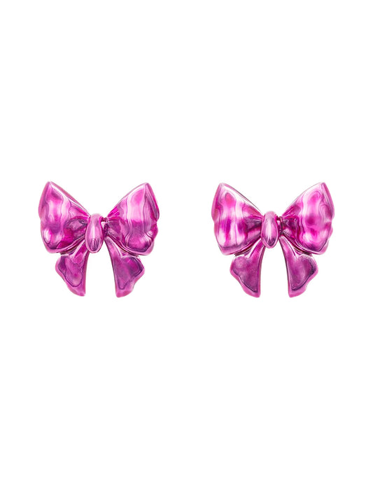 Hugo Kreit Pink Bow Earrings