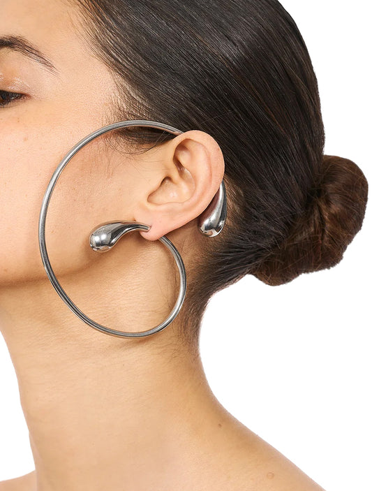 Hugo Kreit Silver Pistil Mega Hoops