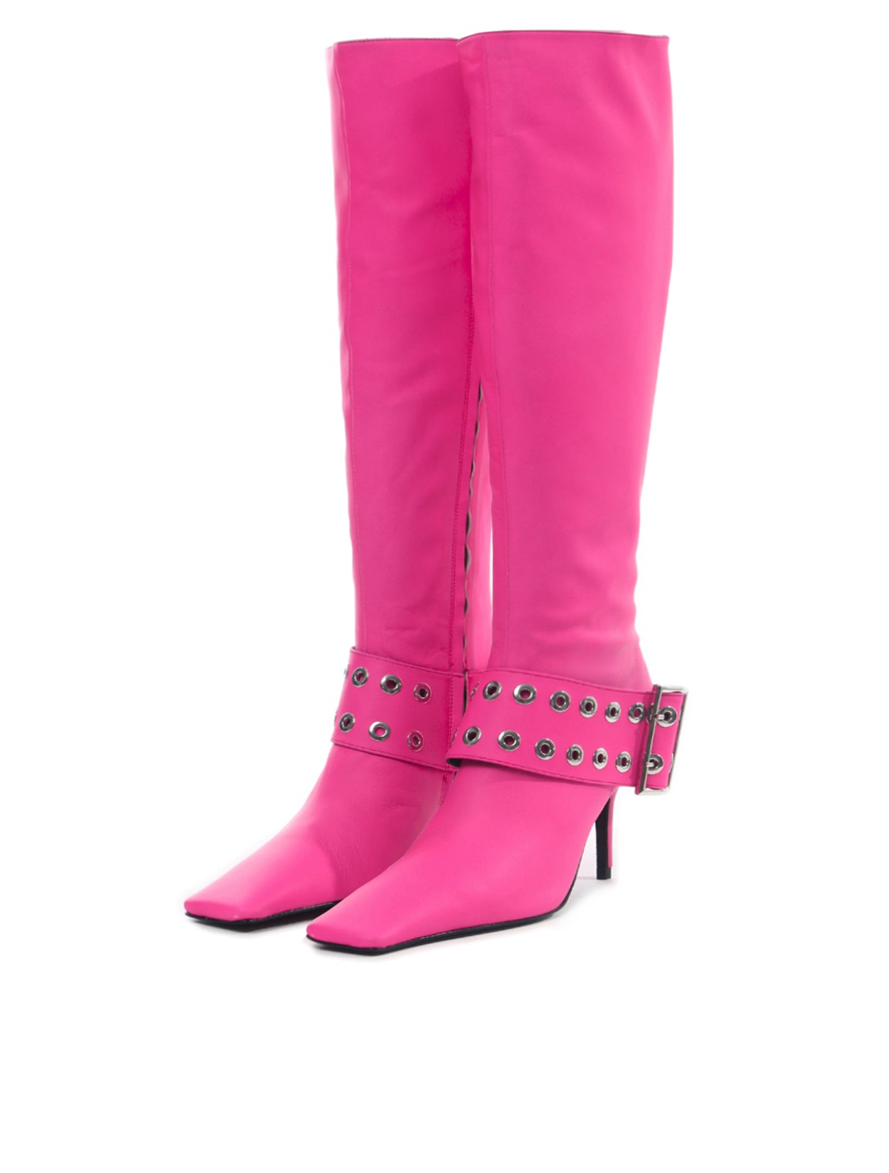 ABRA Pink Belt Knee High Boots