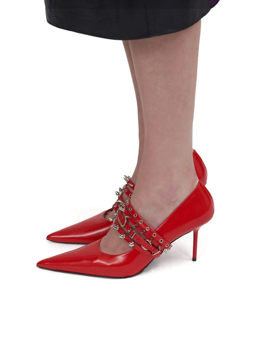 ABRA Red Spike High Heel Pumps