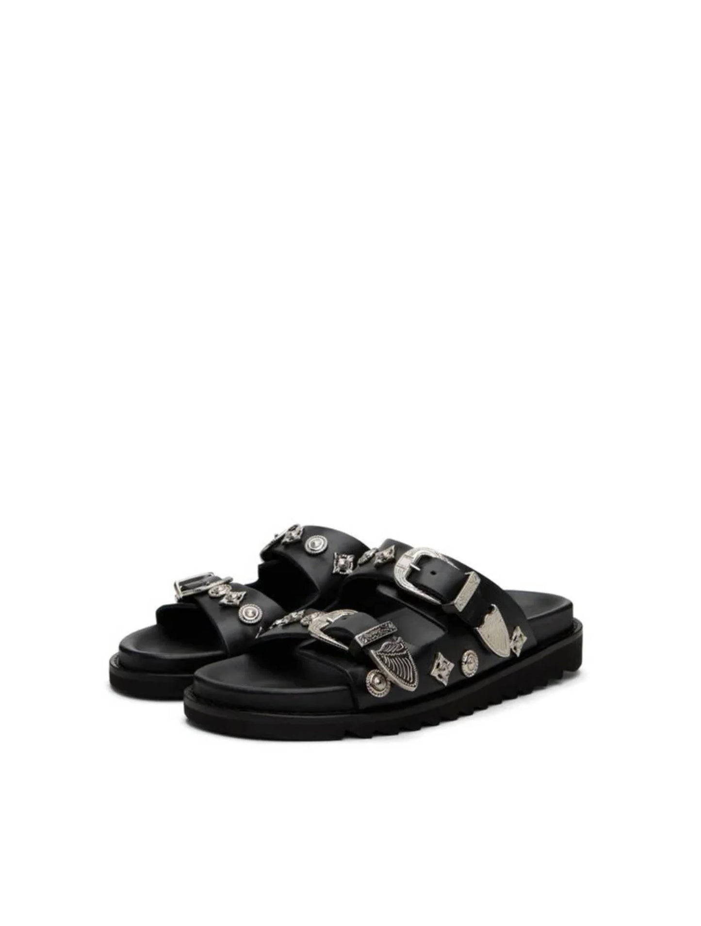 Toga Pulla Buckle Leather Sliders