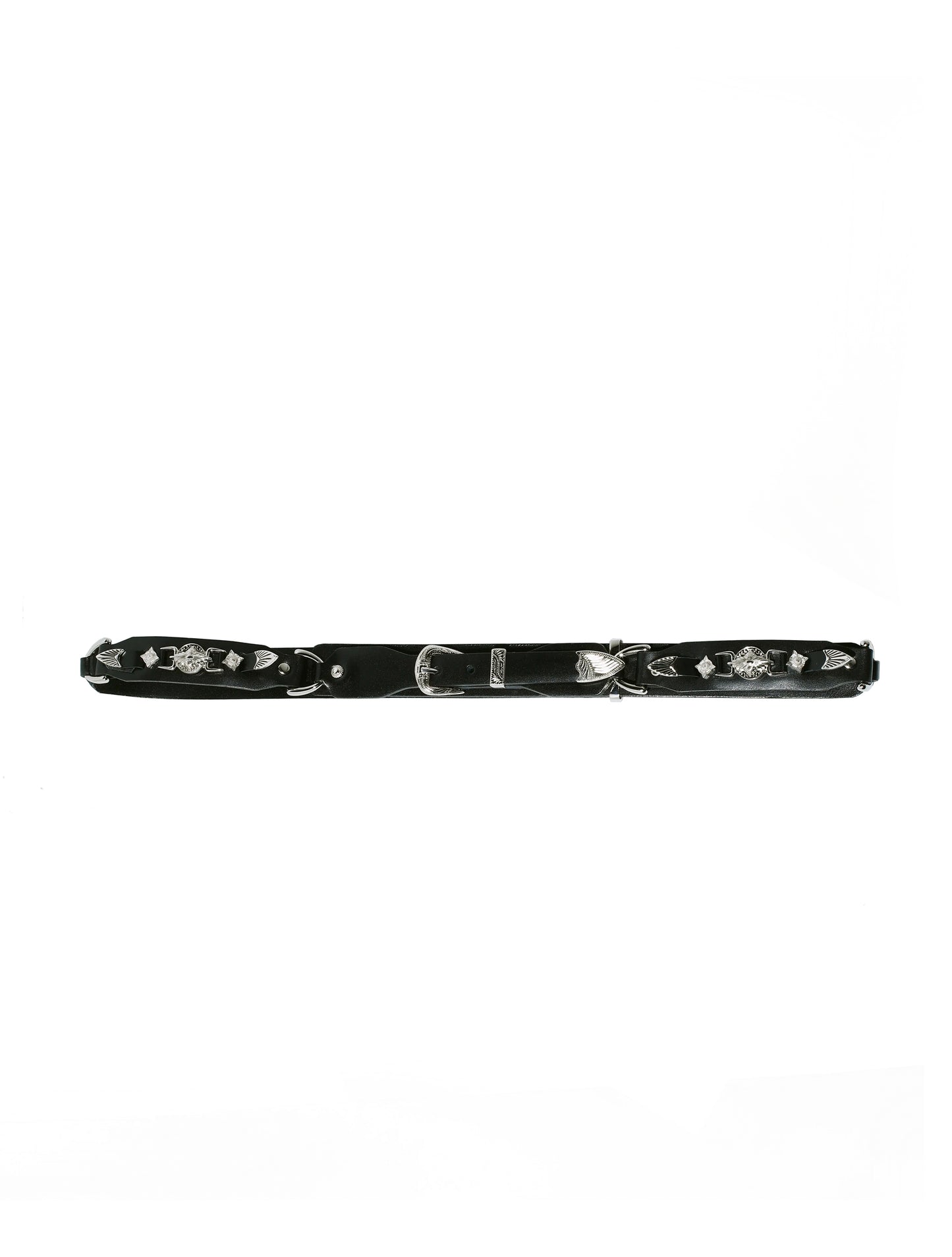 Toga Too Black Leather Narrow Belt