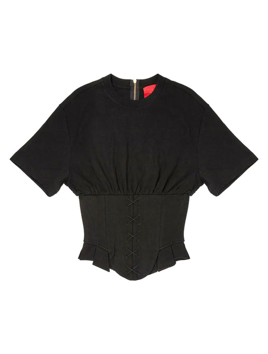 Dilara Findikoglu Dark Versailles Corset Black T-Shirt