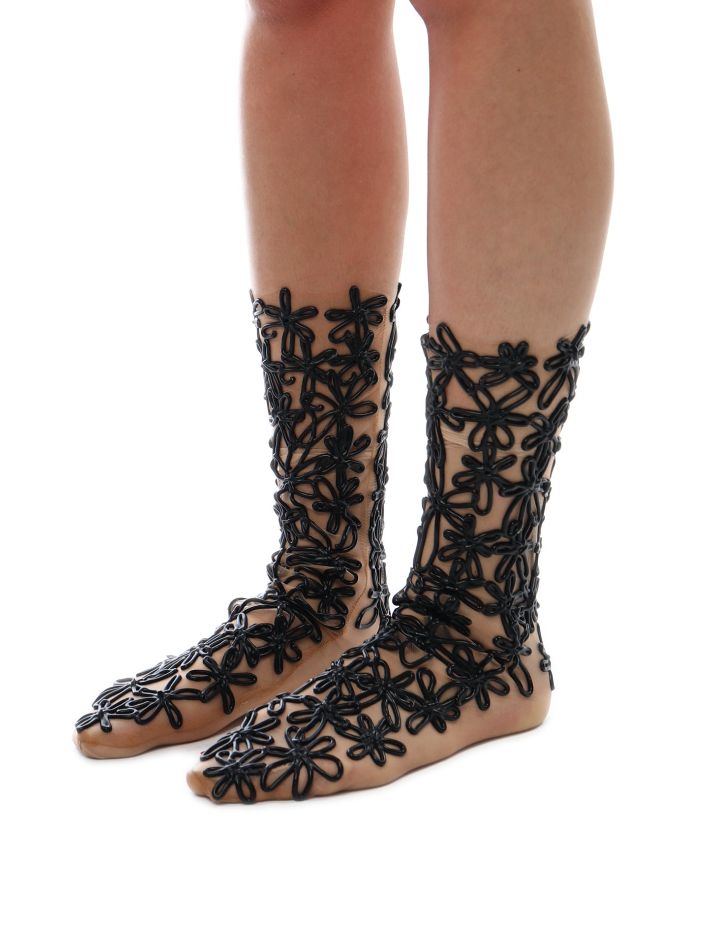 Kasia Kucharska Black Floral Socks