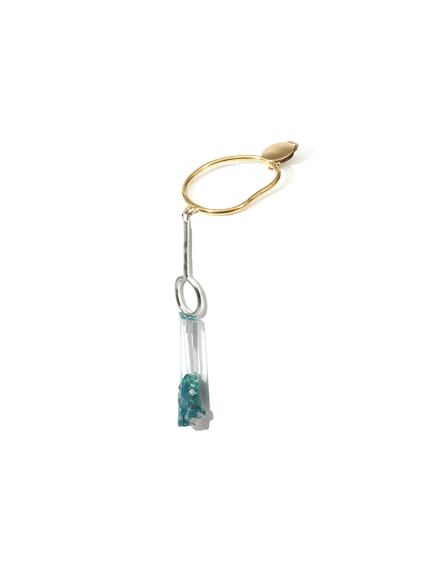 Akiko Aoki Blue Loop Dangling Earring