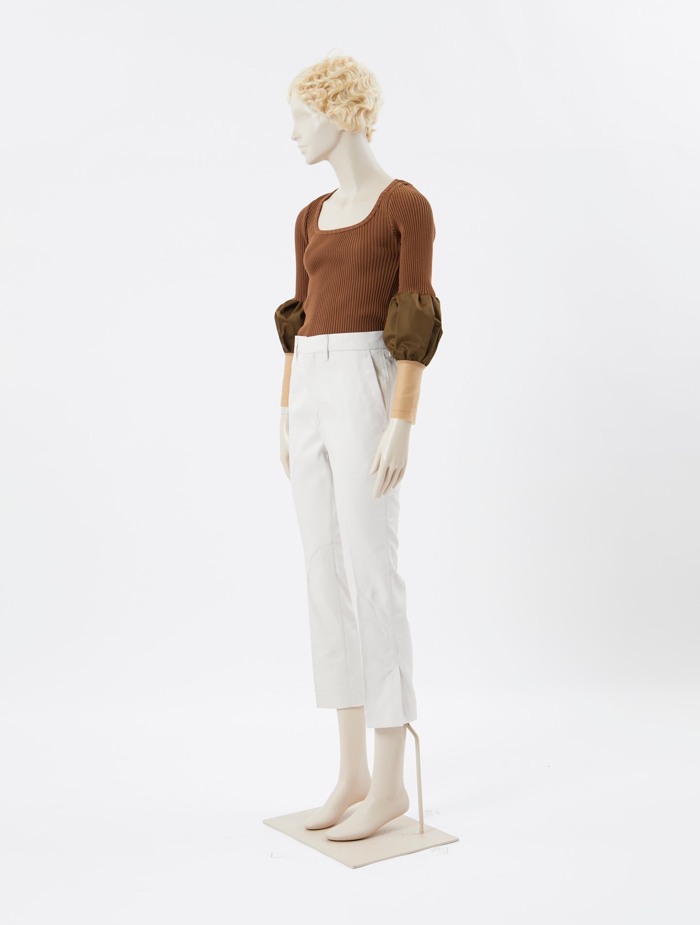 Toga Pulla Polyester Stitch Pants Off-White