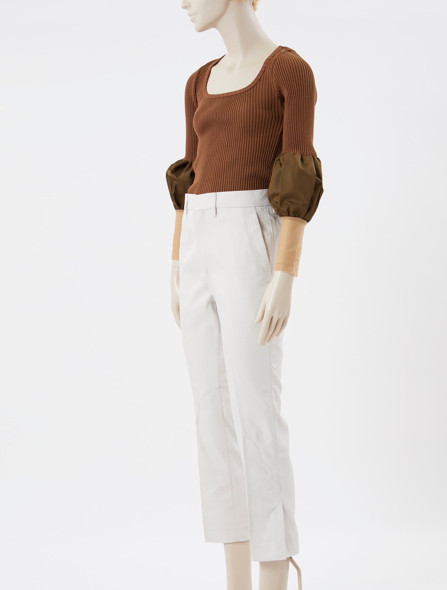 Toga Pulla Polyester Stitch Pants Off-White