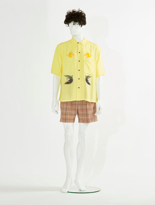 Toga Virilis Yellow Embroidery Style Shirt