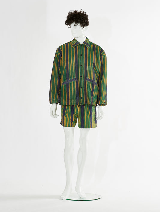 Toga Virilis Green Print Mesh Blouson