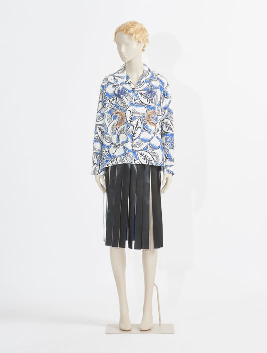 Toga Pulla Rayon Shirt Blue and White