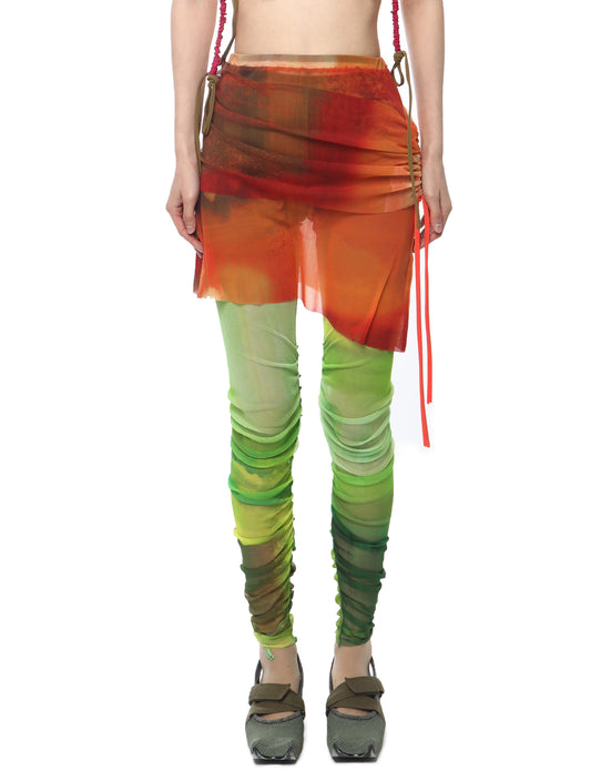 Paula Canovas del Vas Orange Mesh Mini Skirt