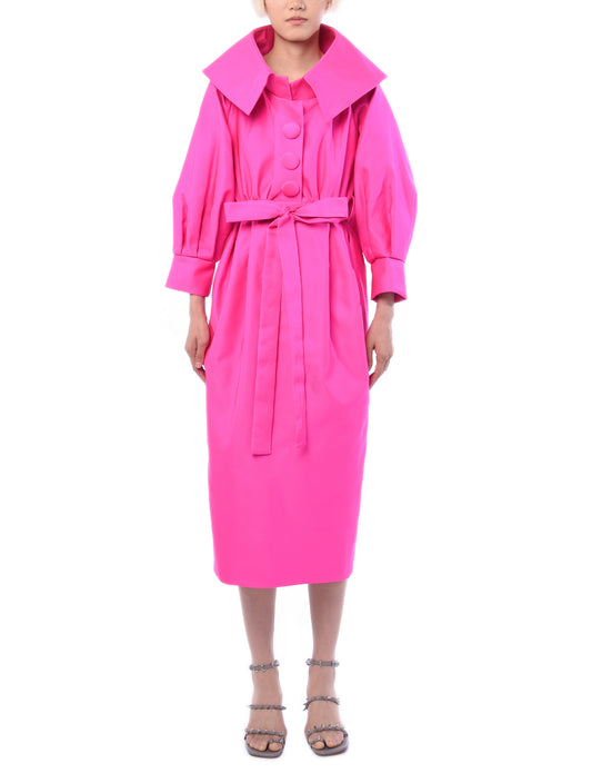 Richard Quinn Fuchsia Pink Dress Coat