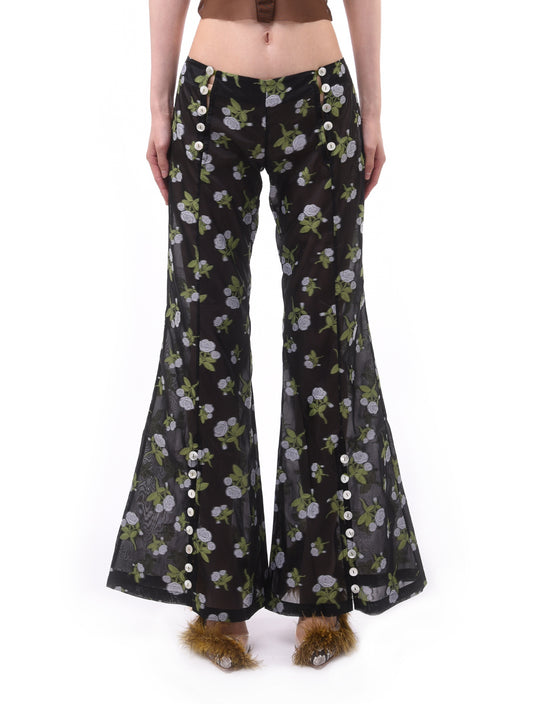 Yuhan Wang Floral Jacquard Trousers