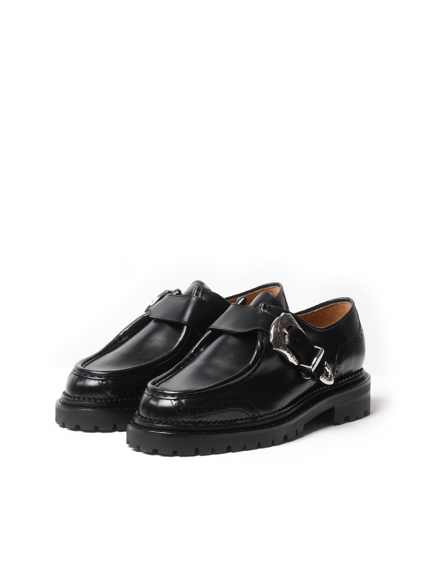 Toga Virilis Buckled Monstrap Leather Shoes