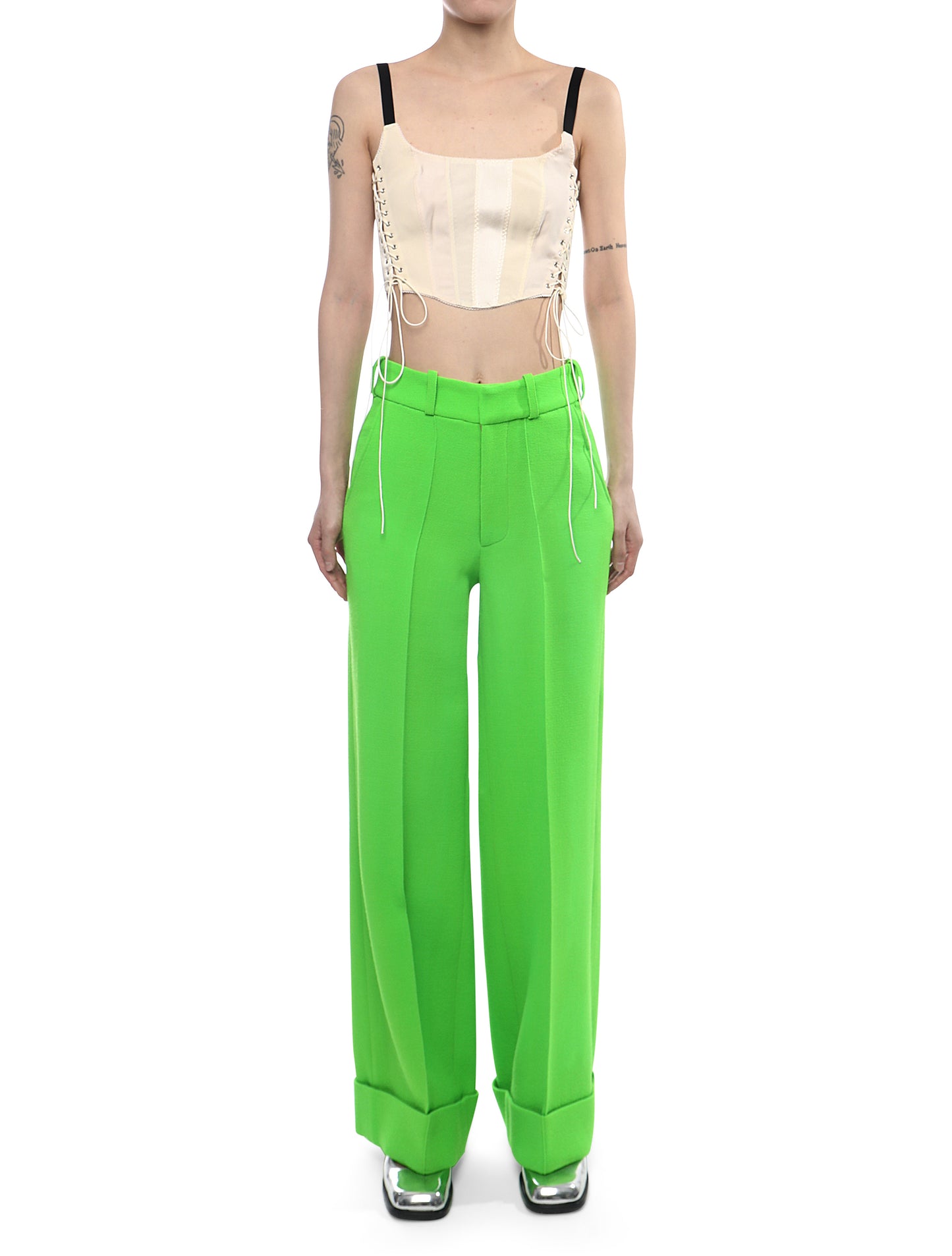Christopher Kane Wide Leg Turn Up Trousers