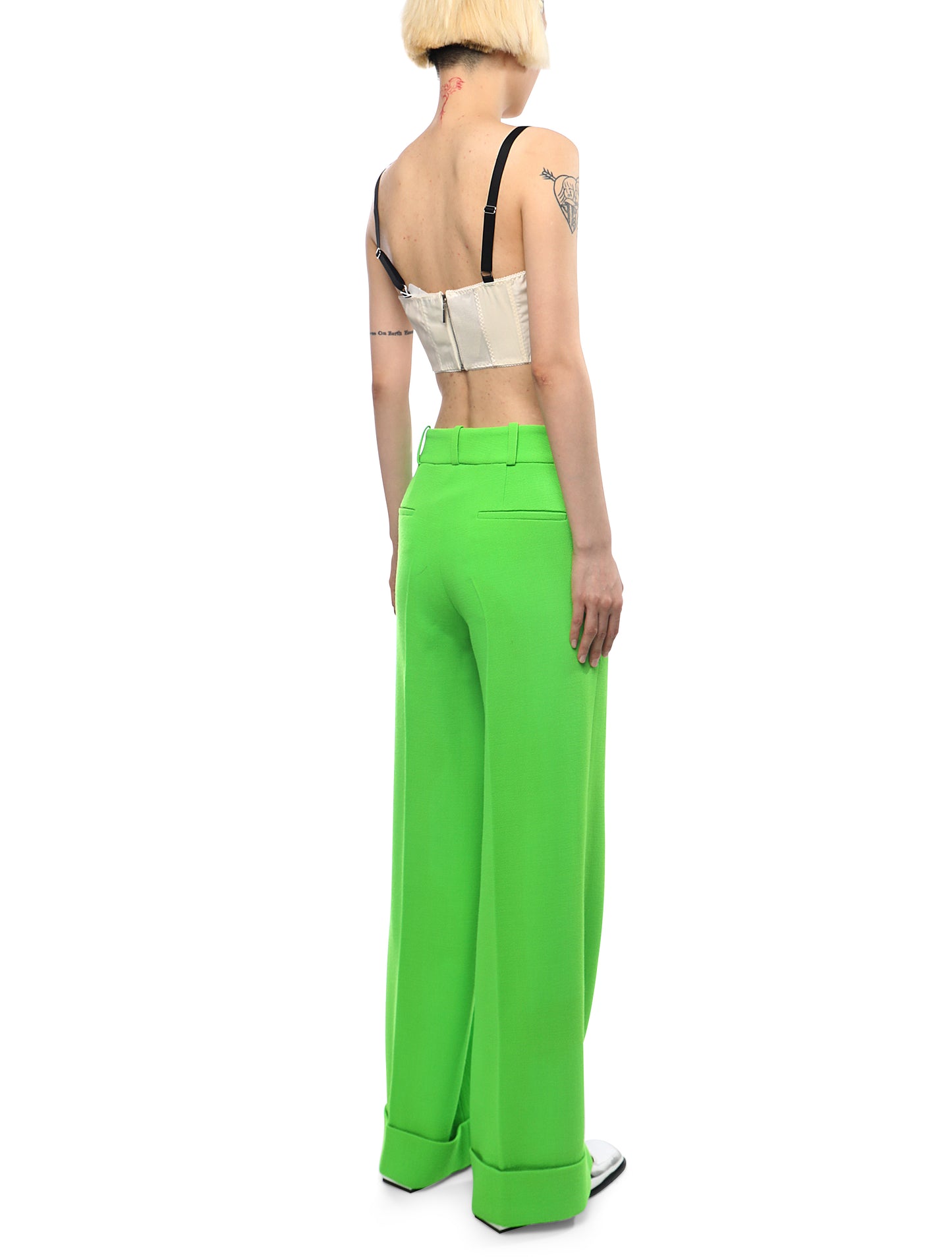 Christopher Kane Wide Leg Turn Up Trousers