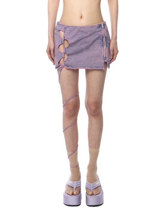 AVAVAV Cutout Denim Mini Skirt