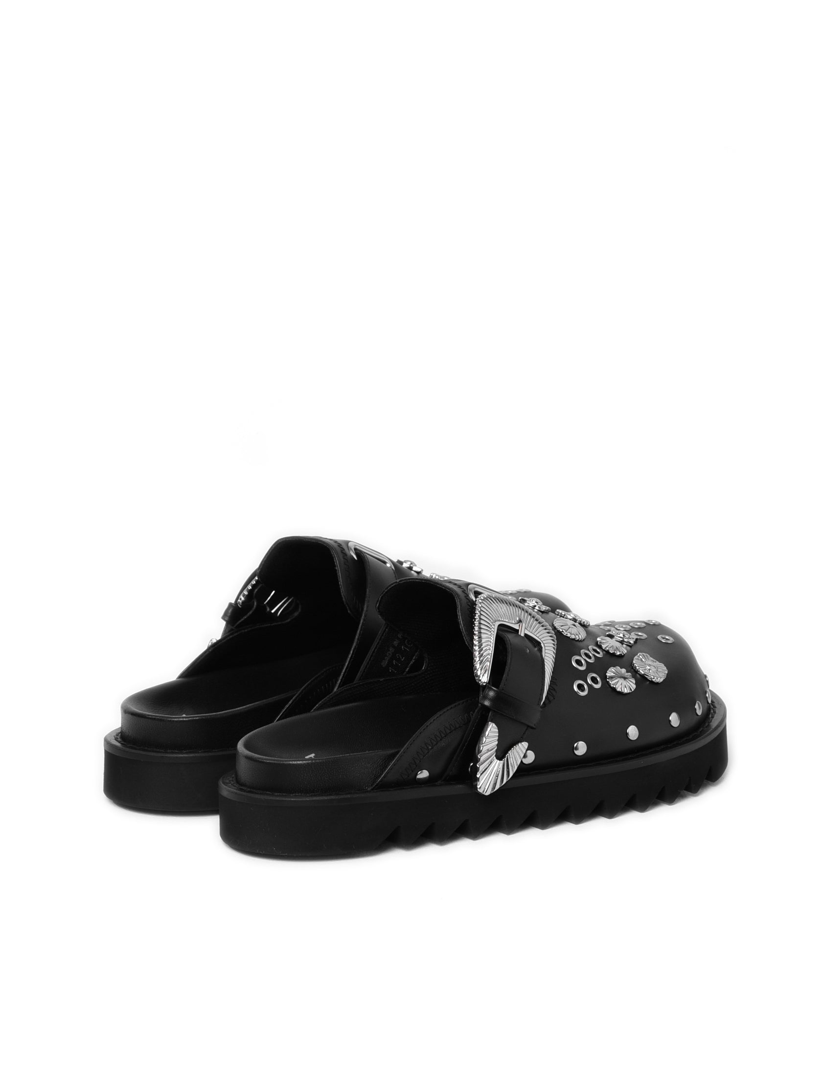 Toga Virilis Black Leather Studded Loafer