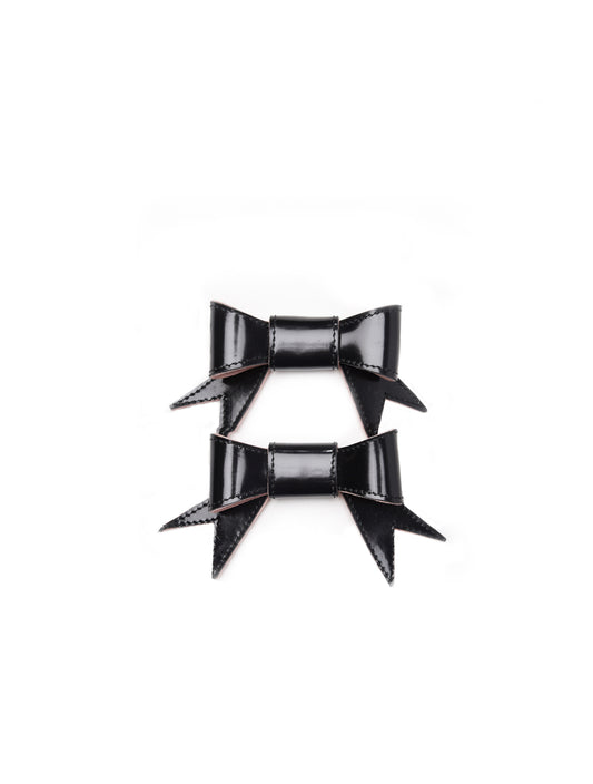Florentina Leitner Cami Black Patent Leather Bow Hairclips