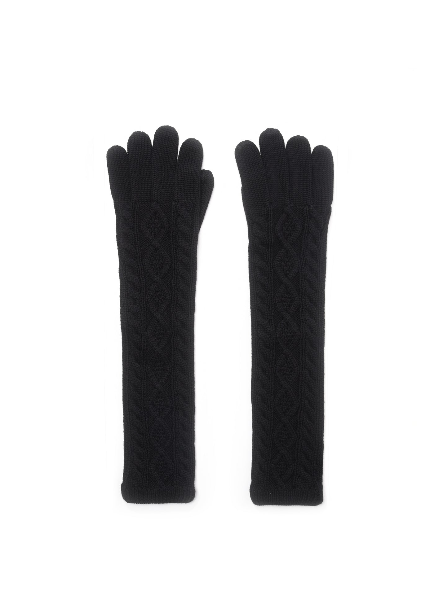 Coperni Cable Knit Gloves Black