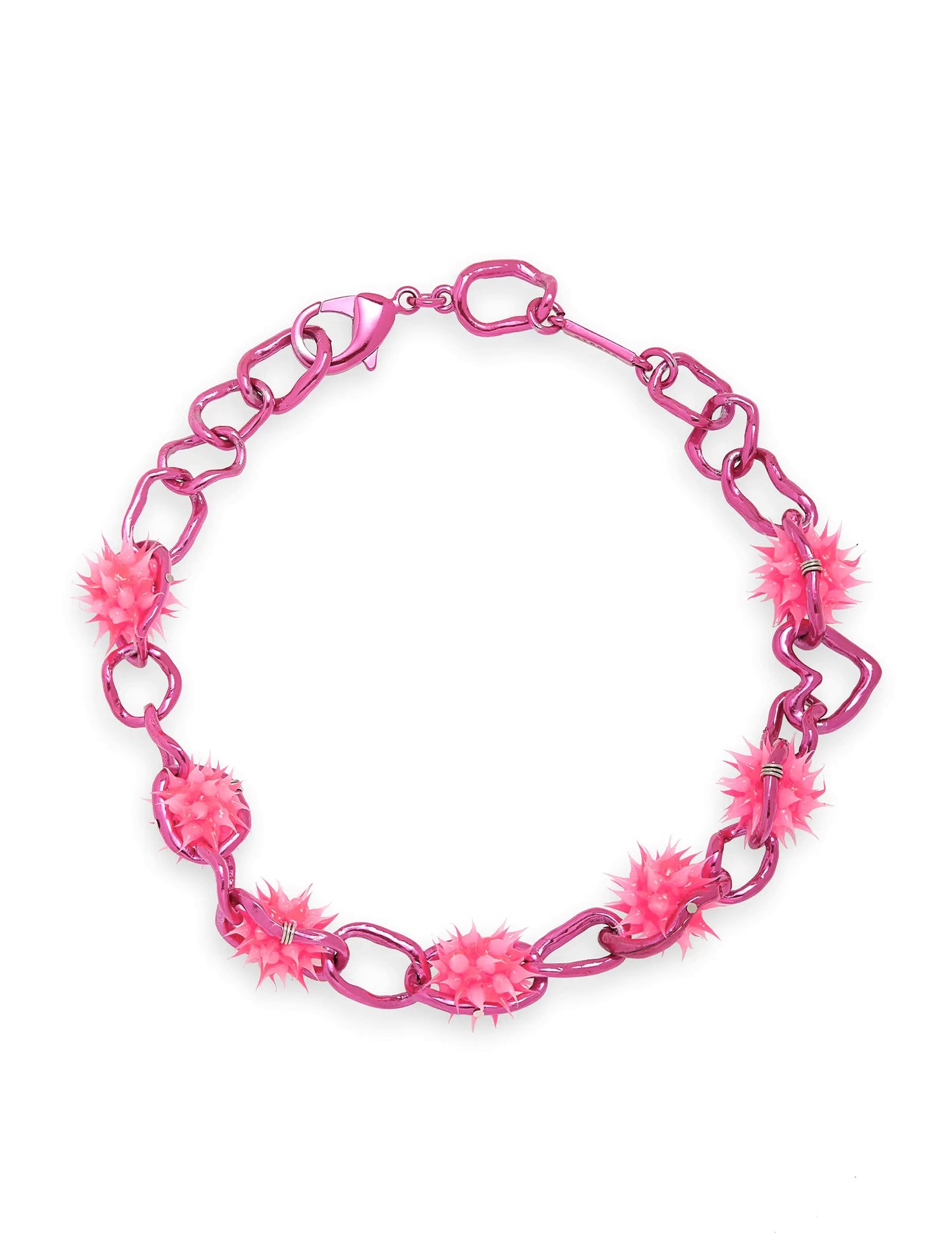 Collina Strada Pink Spikeez Chain Necklace
