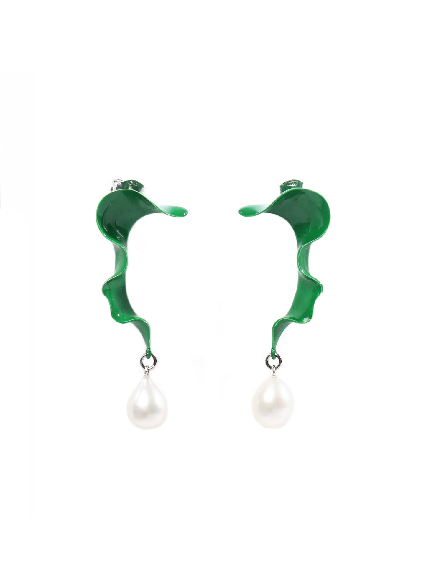 Hugo Kreit Green Mini Swirl Earring