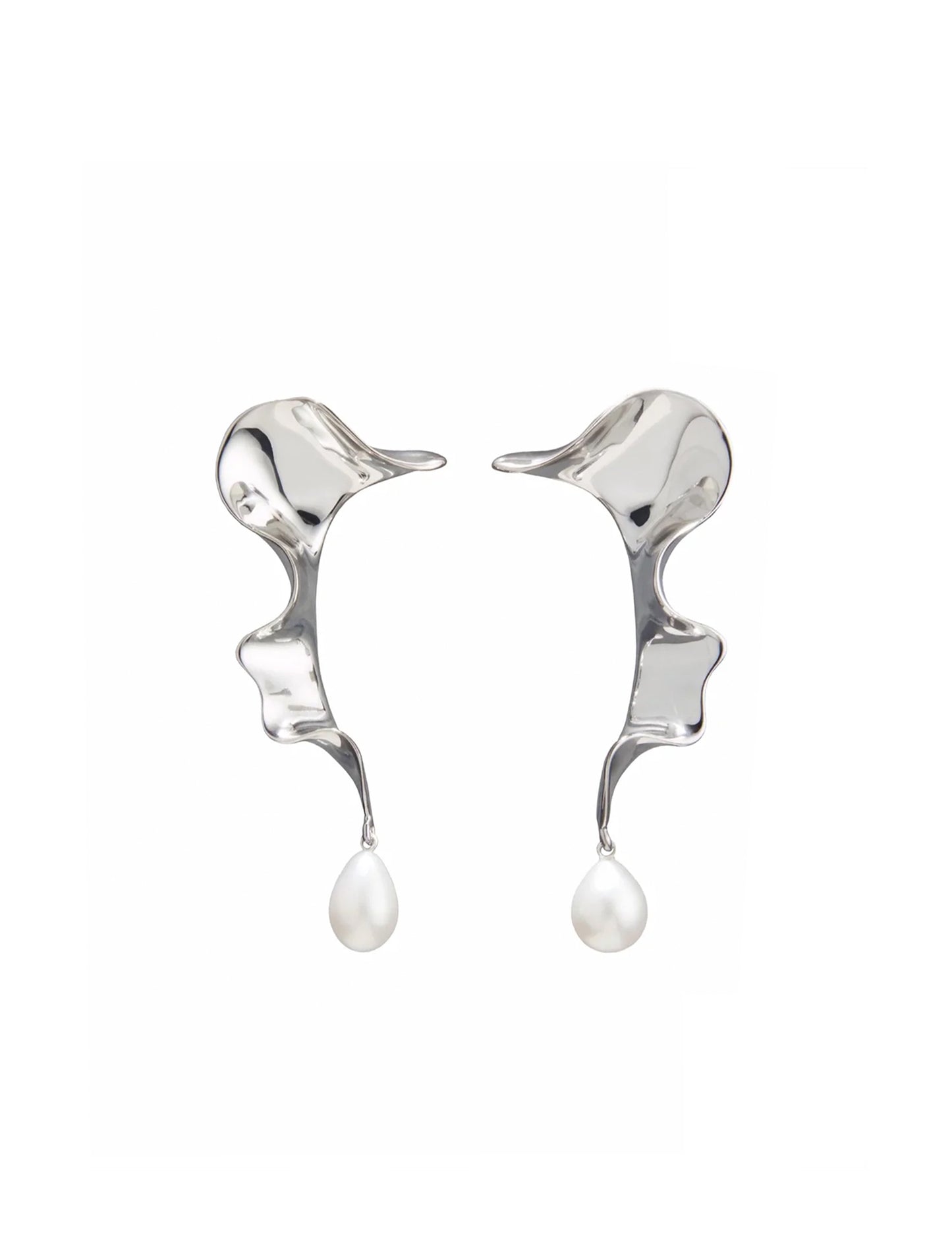 Hugo Kreit Silver Swirl Drop Earrings