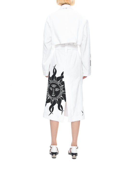 LEO White La Conche Terrycloth Bathrobe