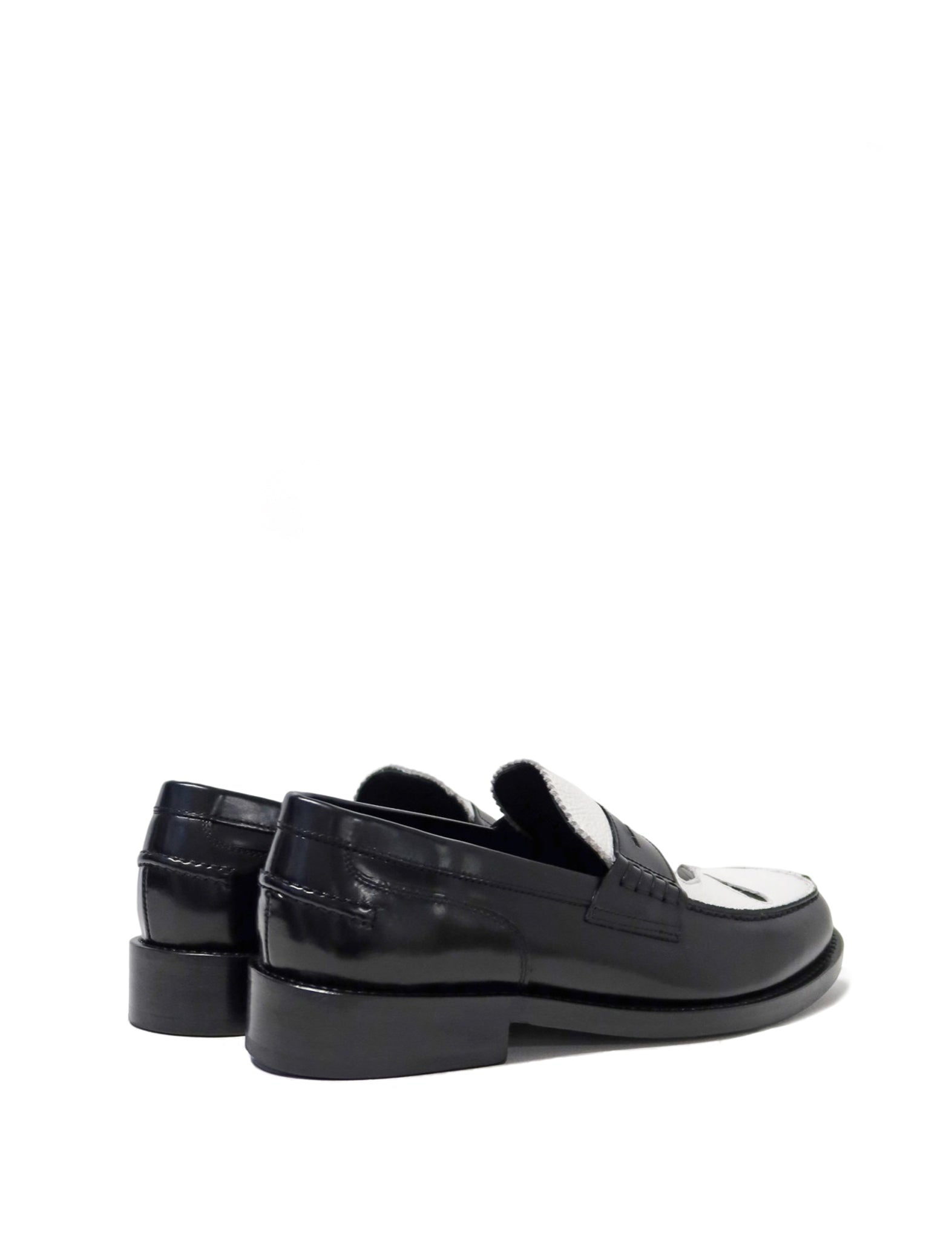 Stefan Cooke Black & White Slashed Loafers