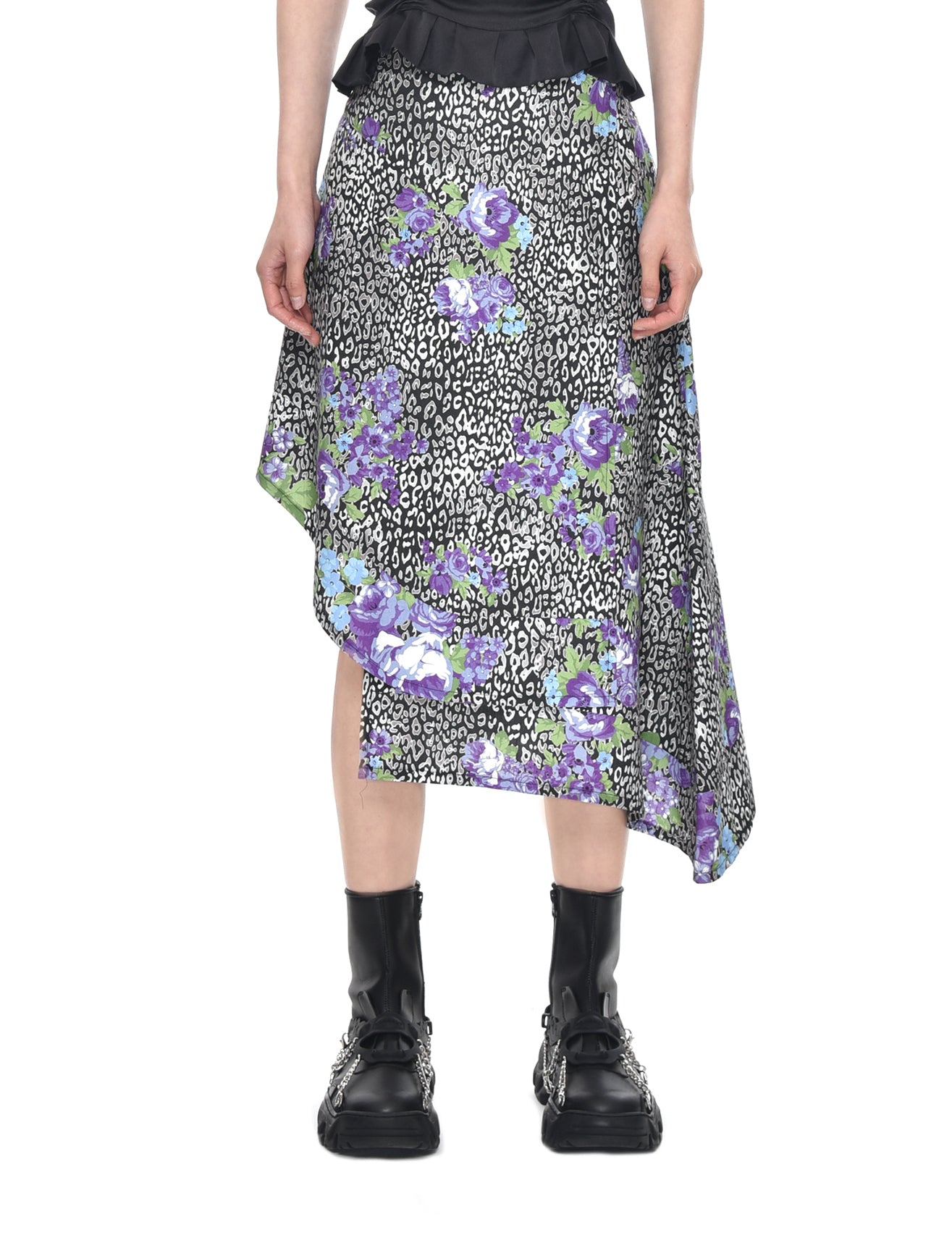 Neith Nyer Black & Lilac Leopard Skirt