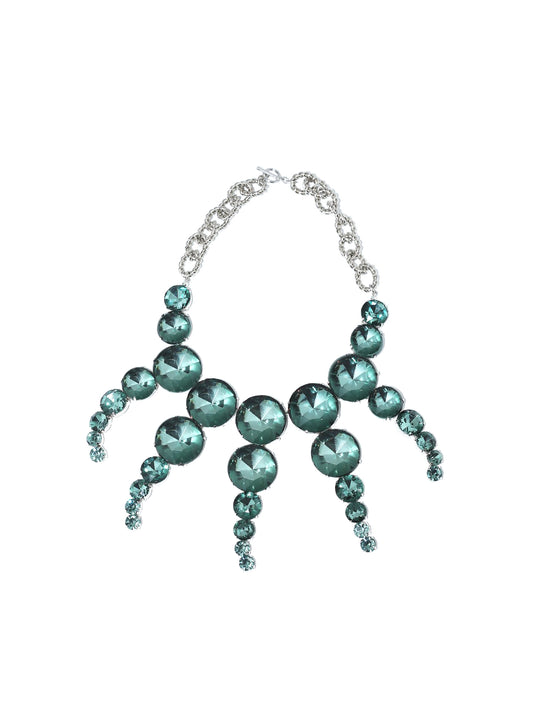 Toga Pulla Green Rhinestone Necklace