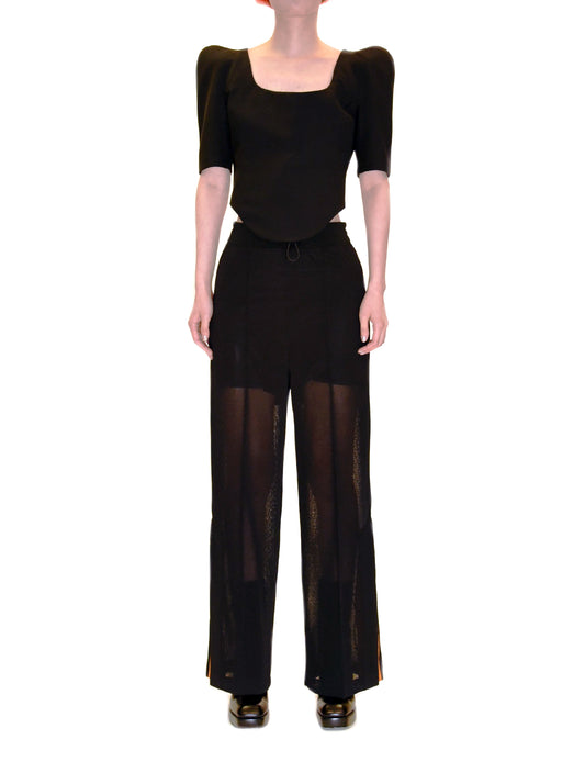 Toga Pulla Black High Twist Jersey Pant